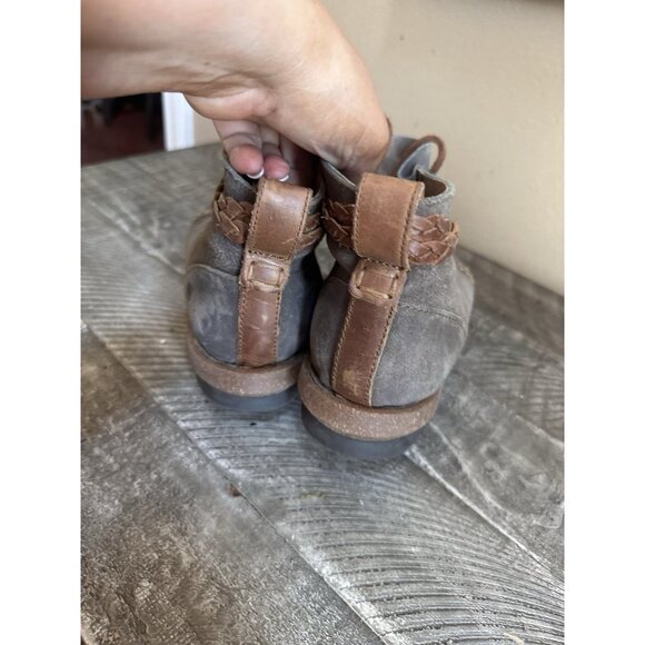 Børn Boc Concept Womens Shoes Gray Brown 10 M Temple Leather Ankle Boots Booties - Picture 4 of 5